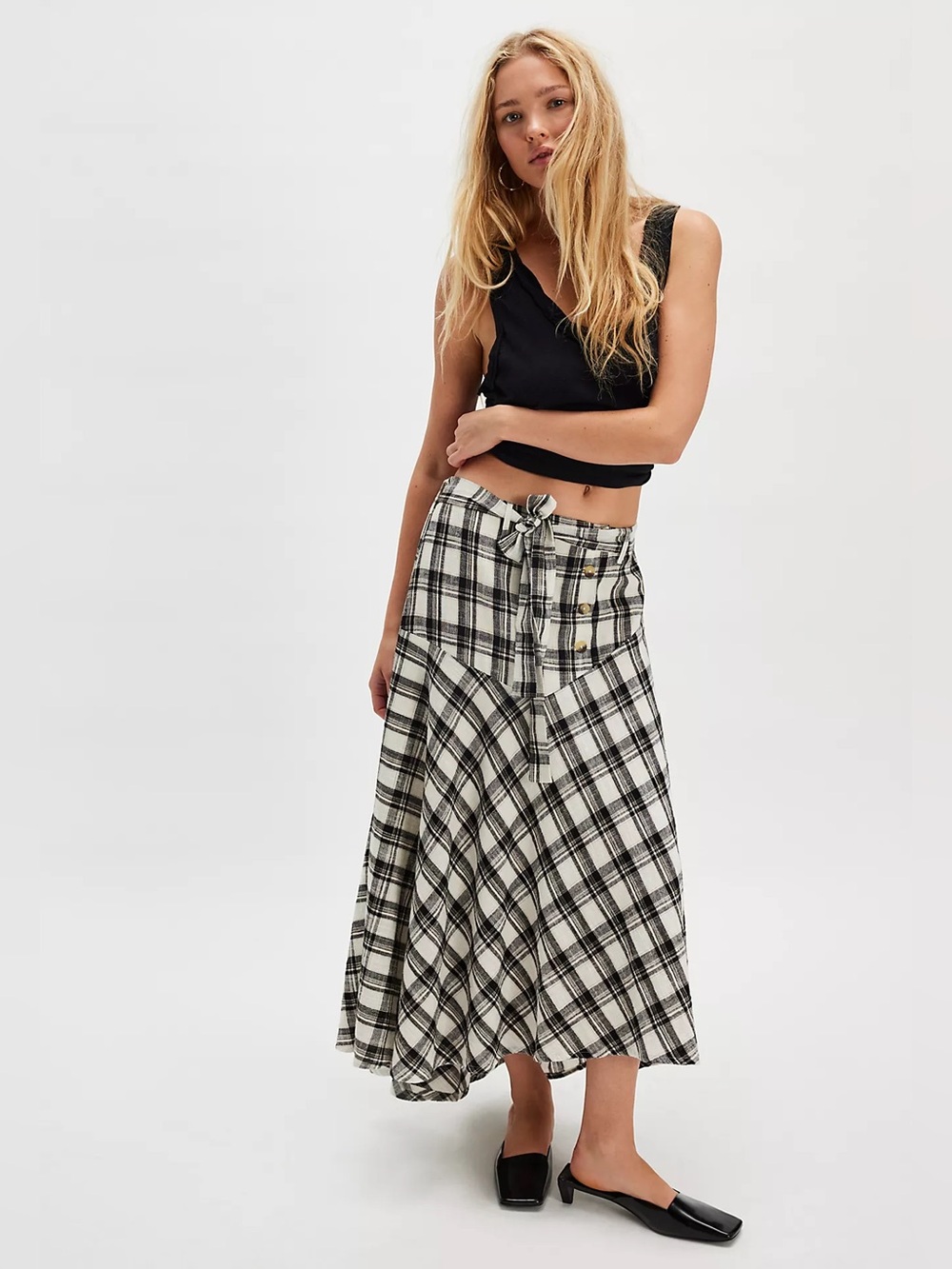 Free People After You Set Plaid Maxi Skirt | S - Picture 4 of 10
